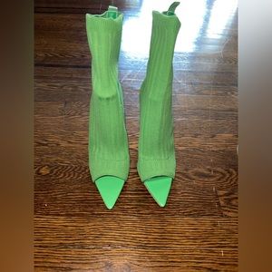 GREEN EGO BOOTIES PEEPTOE